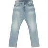 Essentials Faded Vintage Denim Trousers In Blue