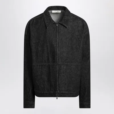 Essentials Denim Zip Shirt Jacket In Black