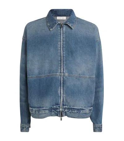 Essentials Denim Zip-up Jacket In Blue