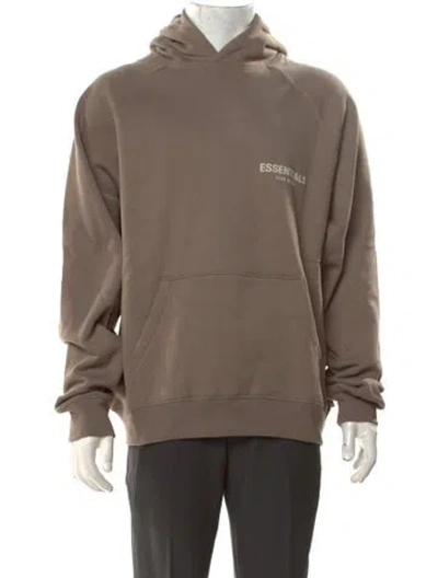 Pre-owned Essentials Desert Taupe V-neck Hoodie W/ Tags In Neutral