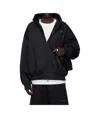 Essentials Diagonal Hooded Casual Jacket In Black