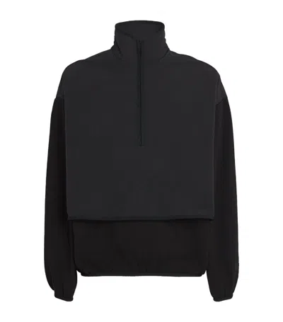 Essentials Double-layer Half-zip Sweatshirt In Black