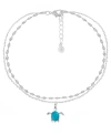 Essentials Double Row Turtle Anklet In Silver Plate In Silver