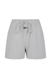 Essentials Drawstring Cotton Shorts In Silver