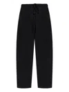 Essentials Drawstring Cotton Trousers In Black