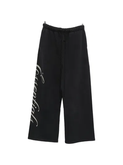 Essentials Logo-print Cotton-jersey Sweatpants In Black