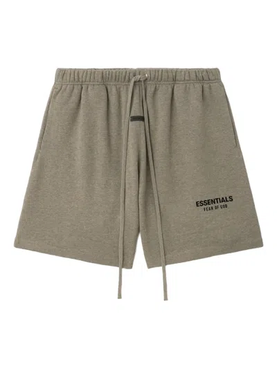 Essentials Drawstring-fastening Track Shorts In Brown