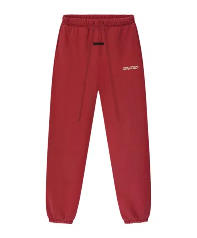 Essentials Drawstring Logo-print Track Pants In Red