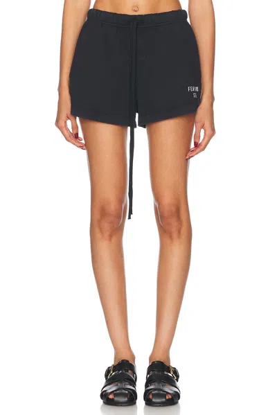 Essentials Fear Of God  Heavy Jersey Running Shorts In Black