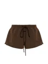 Essentials Drawstring Running Shorts In Brown