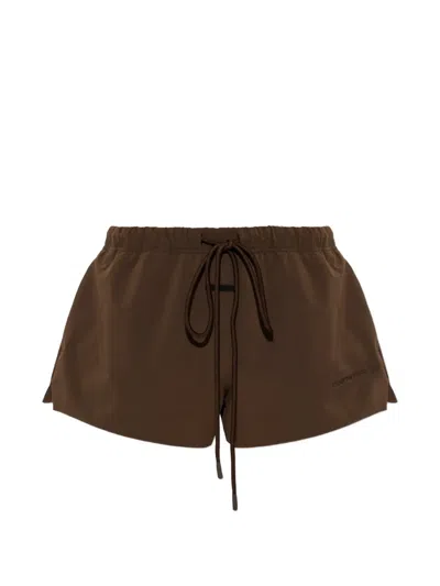 Essentials Drawstring Running Shorts In Brown