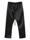 Essentials Drawstring Satin Trousers In Black