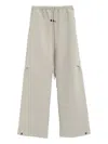 Essentials Drawstring Side-split Trousers In White