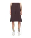 Essentials Purple Drawstring Midi Skirt In Black