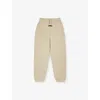 Essentials Heather Stone Drawstring Straight-leg Cotton-blend Jogging Bottoms 2- In Brown