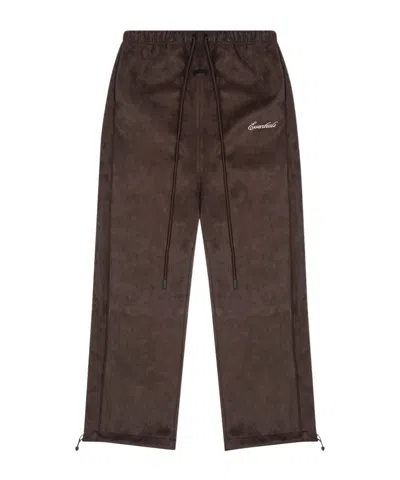 Essentials Drawstring Track Pants In Brown