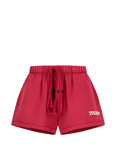 Essentials Drawstring Track Shorts In Red