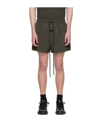 Essentials Drawstring Trimmed Shorts In Black