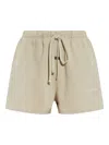 Essentials Drawstring-waist Logo Shorts In Brown