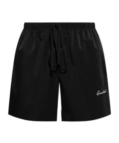 Essentials Drawstring Waist Shorts In Black
