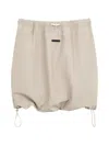 Essentials Drawstring-hem Micro Skirt In Neutral