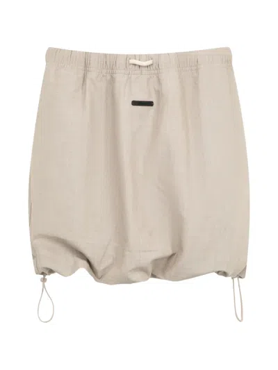 ESSENTIALS DRAWSTRING-HEM MICRO SKIRT