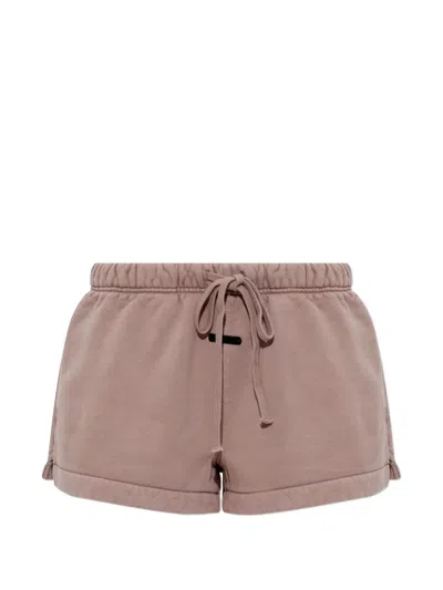 Essentials Drawstring-waist Shorts In Pink