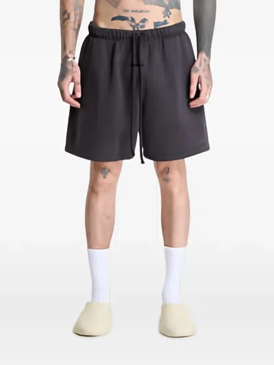Essentials Drawstring-waist Track Shorts In Black