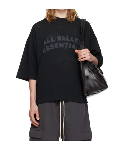 Essentials Drop-shoulder Crew Neck T-shirt In Black