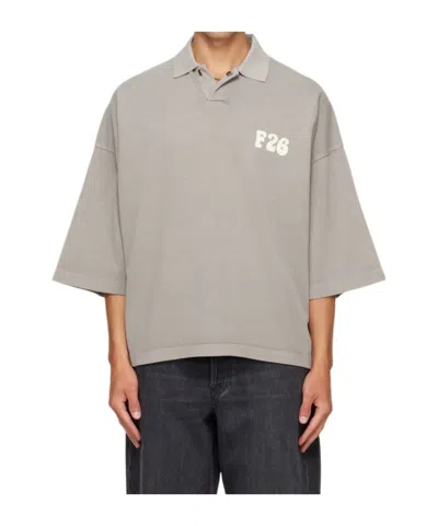 Essentials Drop-shoulder Polo Shirt In Gray