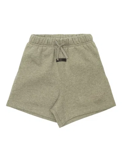 Essentials Kids' Elasticated-waist Logo Shorts In Green