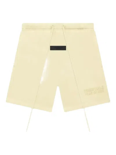 Essentials Elasticated-waistband Track Shorts In Yellow