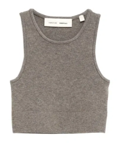 Essentials Emblem Patch Sports Vest In Gray