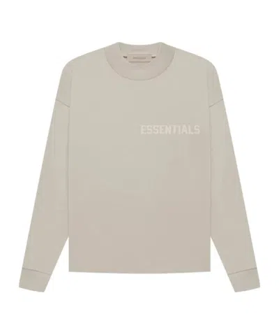 Essentials Embossed-logo Long-sleeve T-shirt In Nude