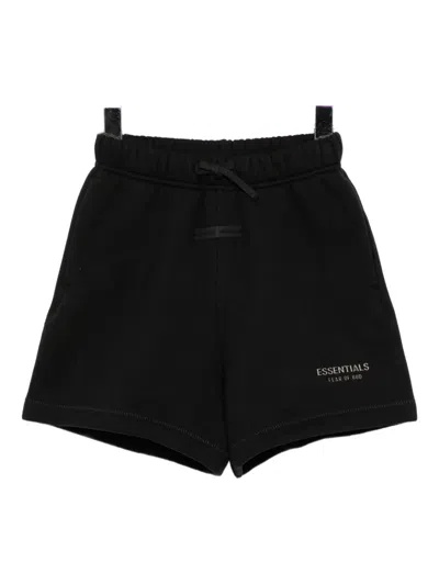 Essentials Kids' Embossed-logo Shorts In Black