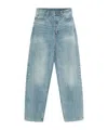 Essentials Embossed Patch Denim Jeans In Blue