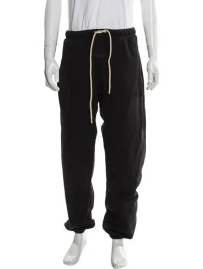 Pre-owned Essentials Embroidered Accent Lounge Bottoms In Black