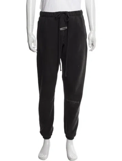 Pre-owned Essentials Embroidered Accent Lounge Bottoms In Black