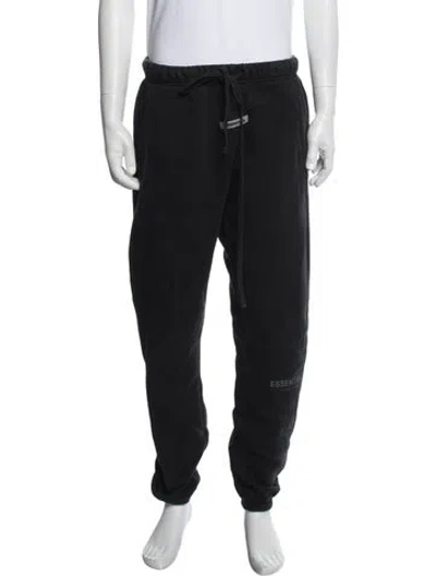 Pre-owned Essentials Embroidered Accent Lounge Bottoms In Black