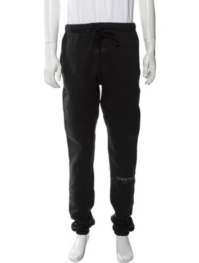 Pre-owned Essentials Embroidered Accent Lounge Bottoms In Black
