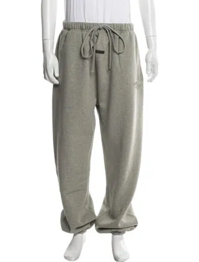 Pre-owned Essentials Embroidered Accent Lounge Bottoms In Gray