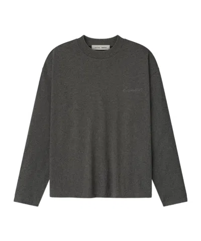 Essentials Embroidered Classic Fit Long Sleeve In Gray
