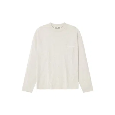 Essentials Embroidered Classic Long Sleeve Tee(oatmeal Heather) In Neutral