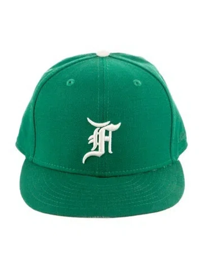 Pre-owned Essentials Embroidered Fitted Baseball Hat In Green