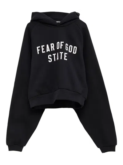 Essentials Embroidered-logo Hoodie In Black