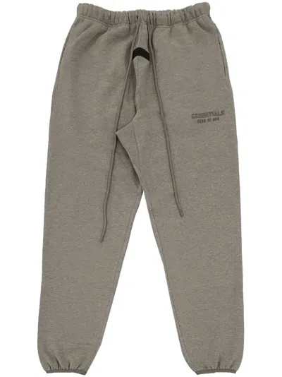 Essentials Logo-appliquéd Cotton-blend Jersey Sweatpants In Gray