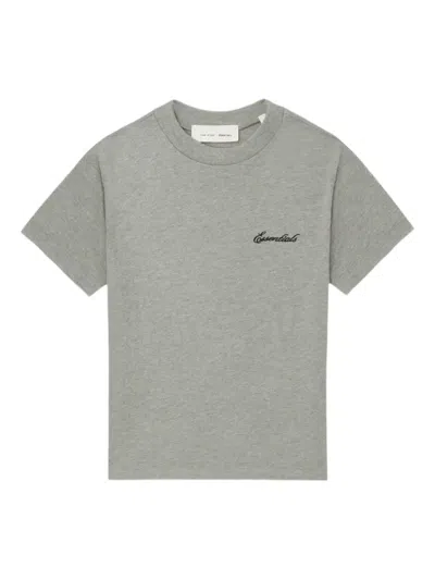 Essentials Embroidered Short-sleeve T-shirt In Gray