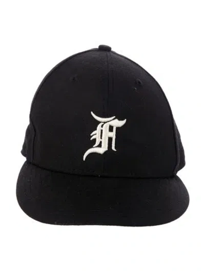 Pre-owned Essentials Embroidered Wool Baseball Cap In Black