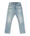 Essentials Faded Vintage Denim Trousers In Blue