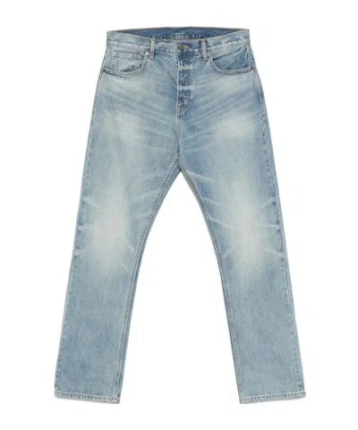 Essentials Faded Vintage Denim Trousers In Blue